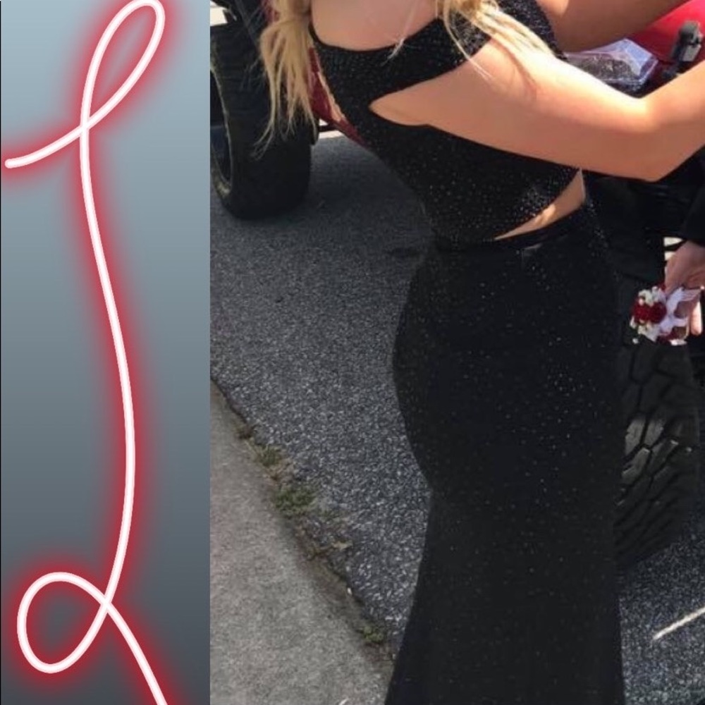 black sherri hill, 2 pc prom dress!!!!